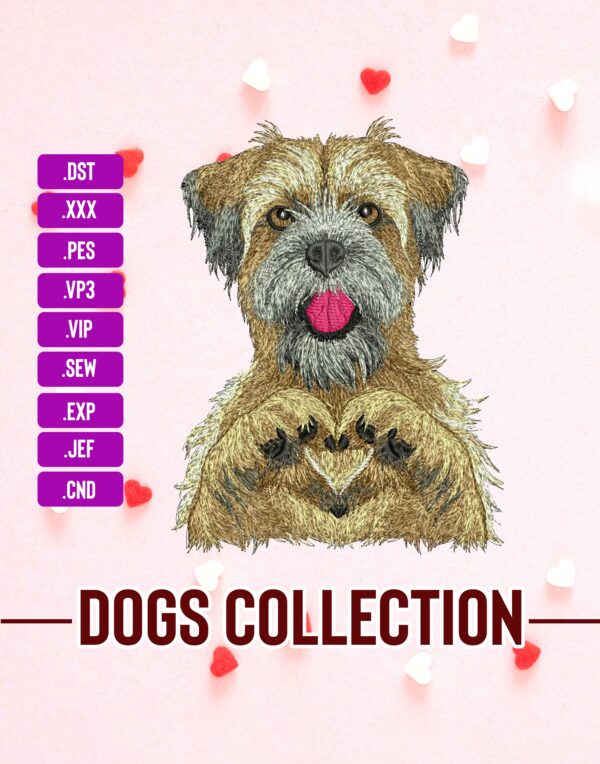 Border Terrier Dog Machine Embroidery Patterns ( 2 sizes) - Digital Download