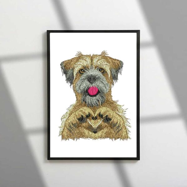 Border Terrier Dog Machine Embroidery Patterns ( 2 sizes)  - Digital Download - Image 2